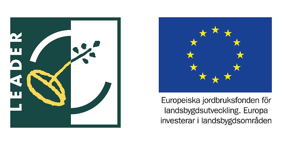 Logotyper för Leader och EU:s jordbruksfond